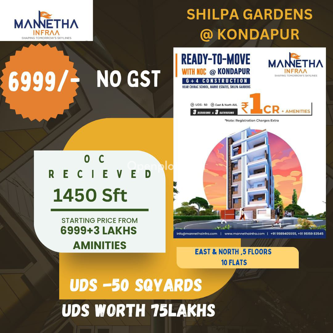 3 BHK Apartment for Sale in Kothaguda,Hyderabad